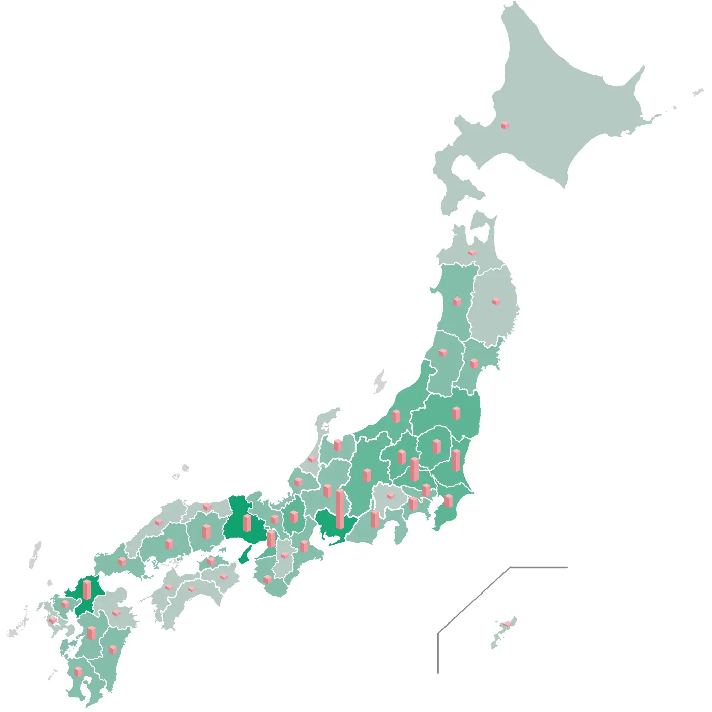 コウモリ都道府県生息マップ
