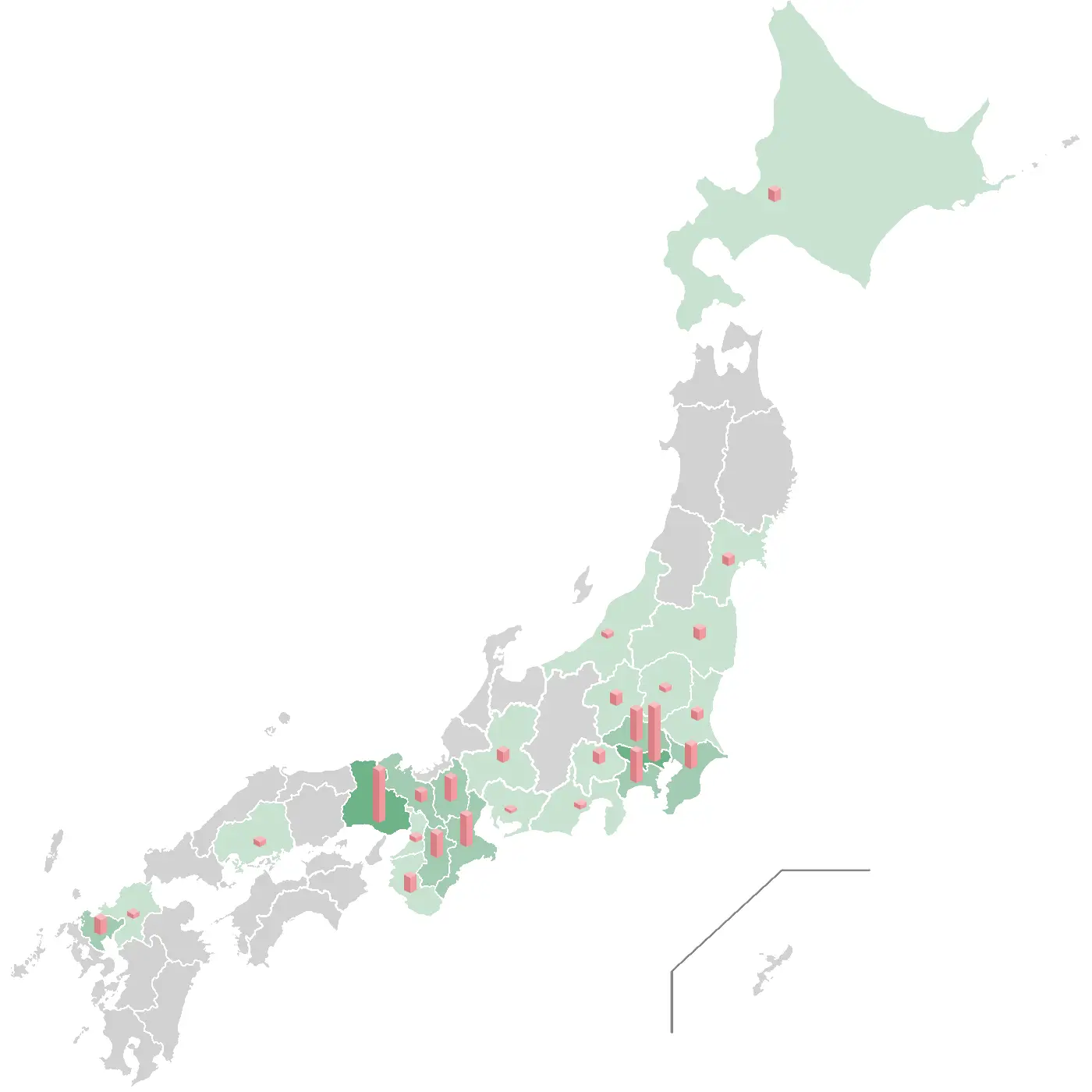 アライグマ都道府県生息マップ