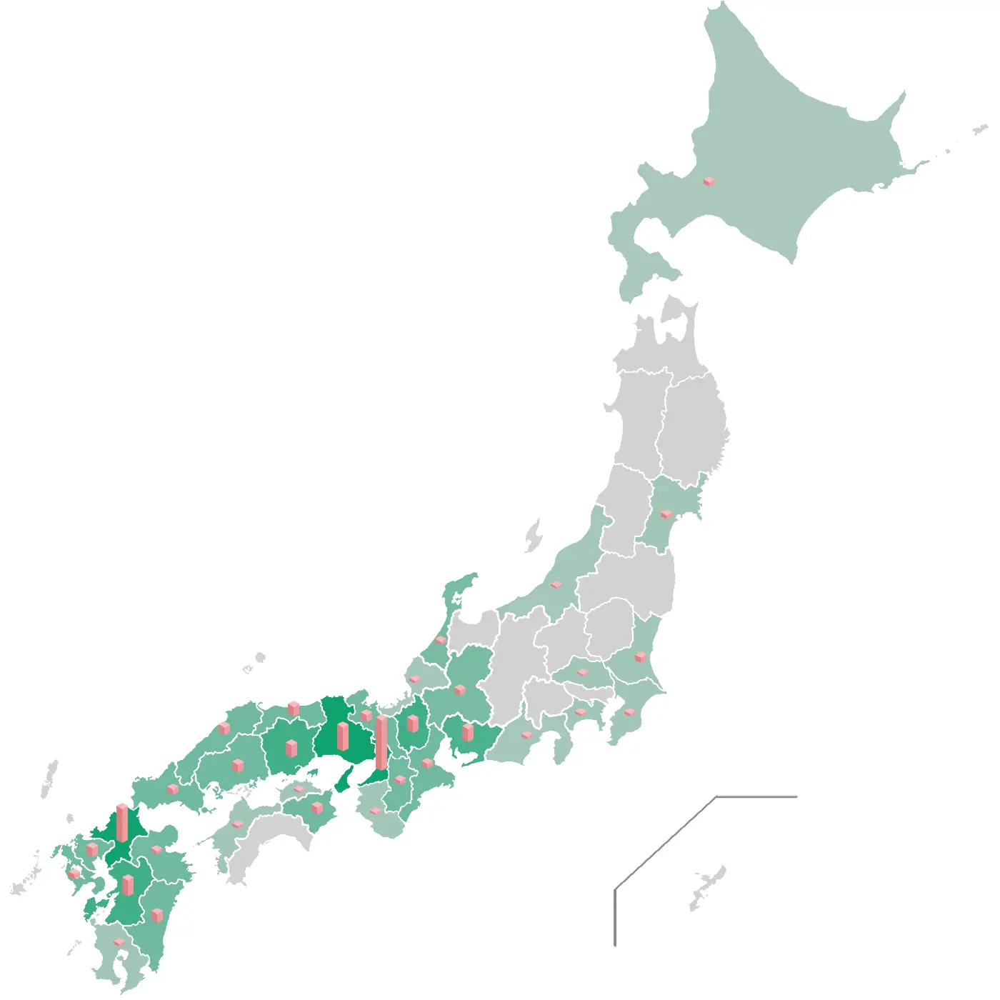 イタチ都道府県生息マップ